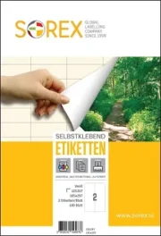Etikete laser/inkjet/copy 105,0x297,0 Sorex 100/1